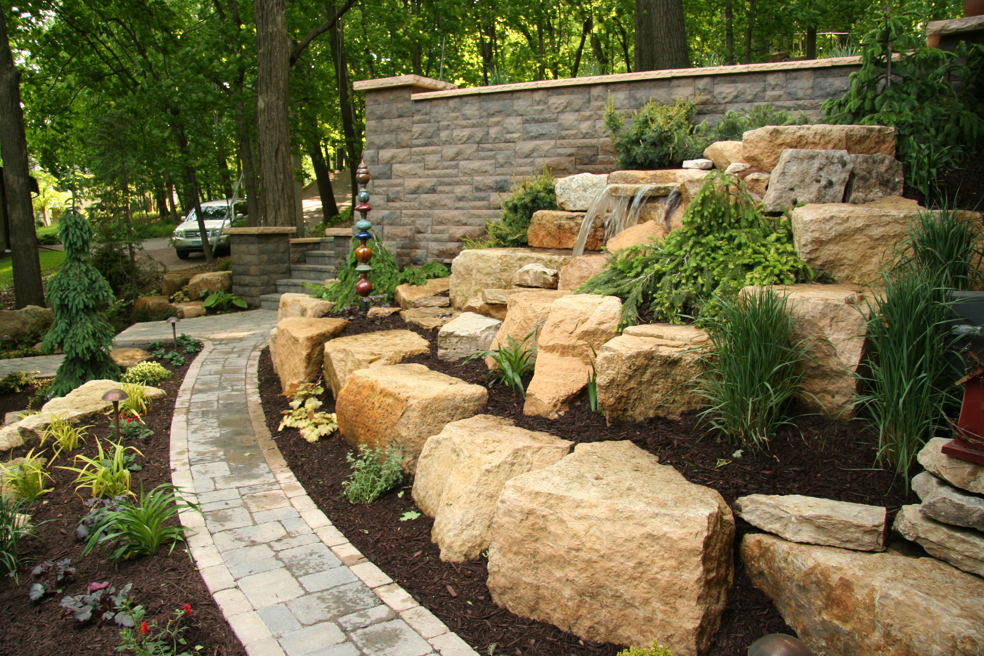  landscaping with retaining walls
